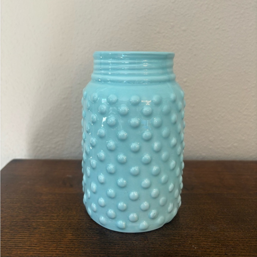 Blue Textured Ceramic Vase